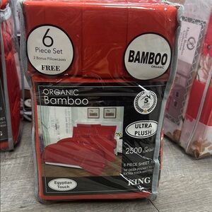 BAMBOO Organic Ultra Plush Red Bedding Set
